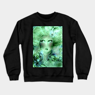 GREEN ART DECO DOLLY WOODLAND FAIRY Crewneck Sweatshirt